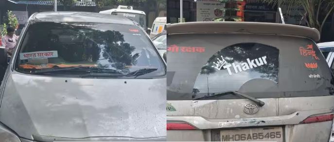 व्वा रे पठ्ठे !! आलिशान कारमधून अवैध गुटखा तस्करी, कारवर भारत सरकार अन् भाजपचा झेंडा !!